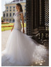 Heavily Beaded Ivory Tulle Corset Back Wedding Dress